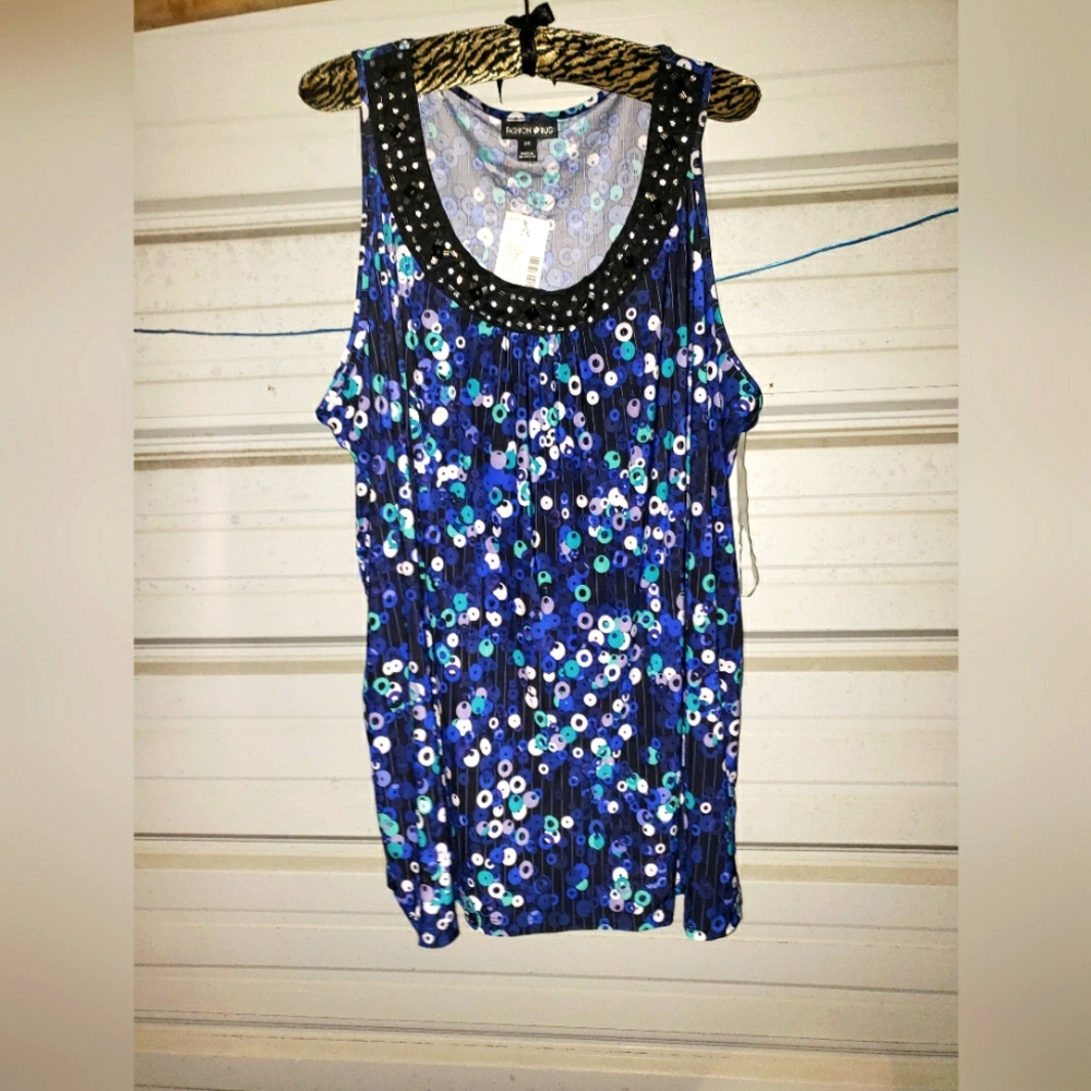 NEW Fashion Bug 2X Plus Size Tank top bling women's shirt summer